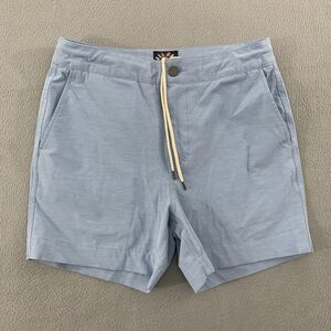 Faherty All Day Shorts Mens 29 Light Blue Drawstring Stretch Performance